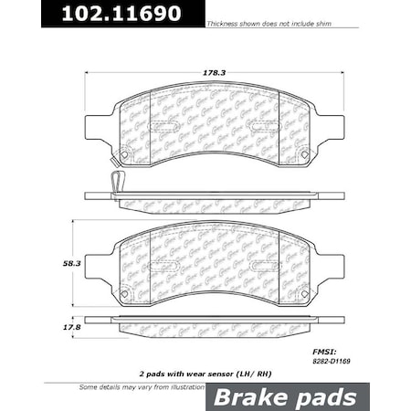 Centric Parts CTEK Brake Pads, 102.11690 102.11690